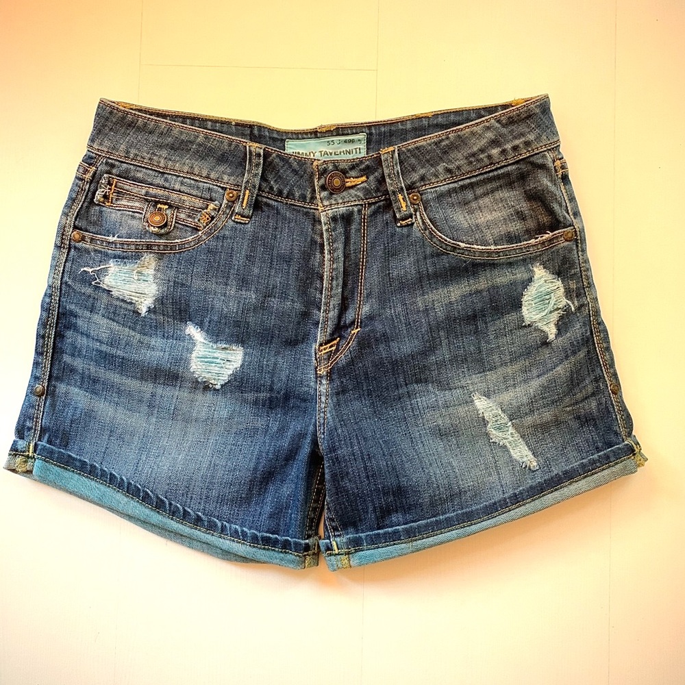 Jimmy Taverneti distressed denim cut-off shorts